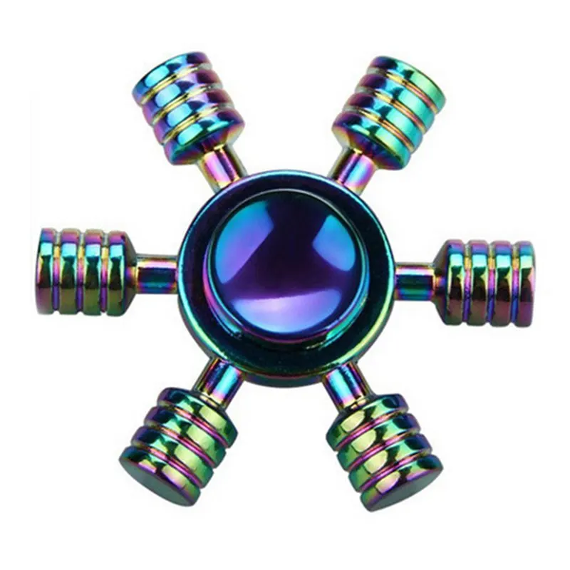 Шесть рук в красочном спиннинге EDC ручные Спиннеры аутизм СДВГ Дети