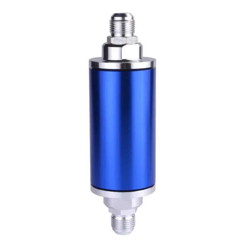 SPEEDWOW 100 Micron Element Aluminum Fuel Filter Inline with 2pcs AN6 AN8 AN10 adaptor fittings black&ampblue | Автомобили и