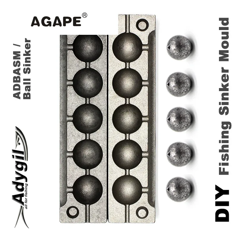 Agape DIY рыболовные шарики грузила форма ADBASM/#8 шариковый 100 г 5 полостей|Рыболовные