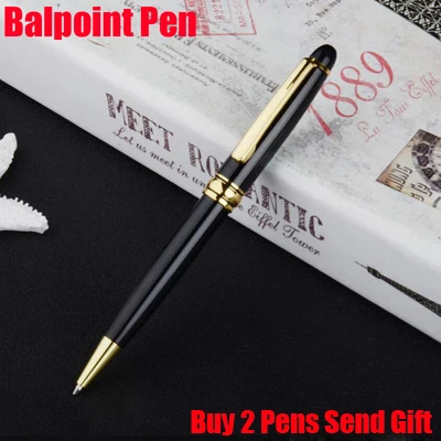 Gold Ballpoint Pen Новое поступление, брендовая 163 металлическая шариковая ручка, офисный бренд, ручка для письма, 2 ручки, отправка в подарок - Цвет: Gold Ballpoint Pen