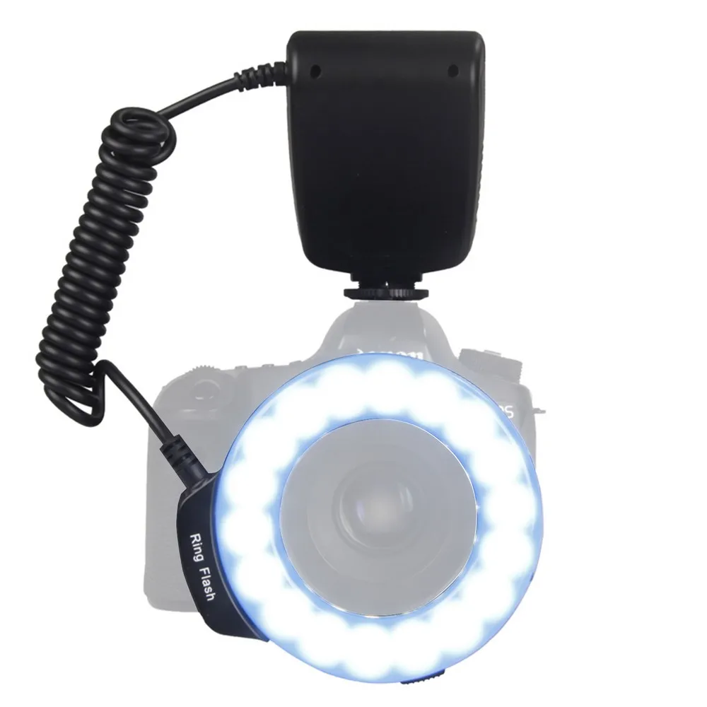 Travor 18 шт. высокояркий SMD СВЕТОДИОДНЫЙ кольцевой макро-вспышка RF-600D для Canon Nikon Pentax Olympus Panasonic Sigma DSLR камеры