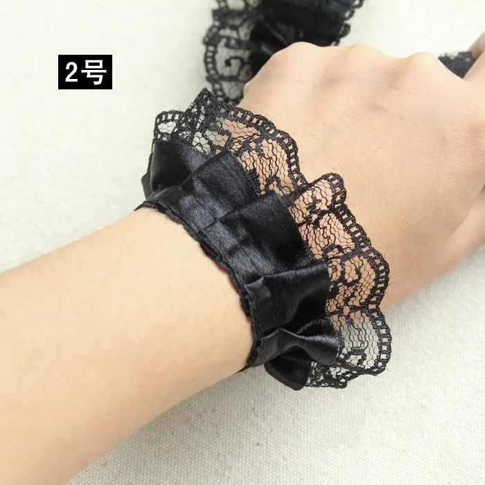 5 Yard/Lot Diy gauze lace trim Fold clothes fabric black white about 4.5cm wide |