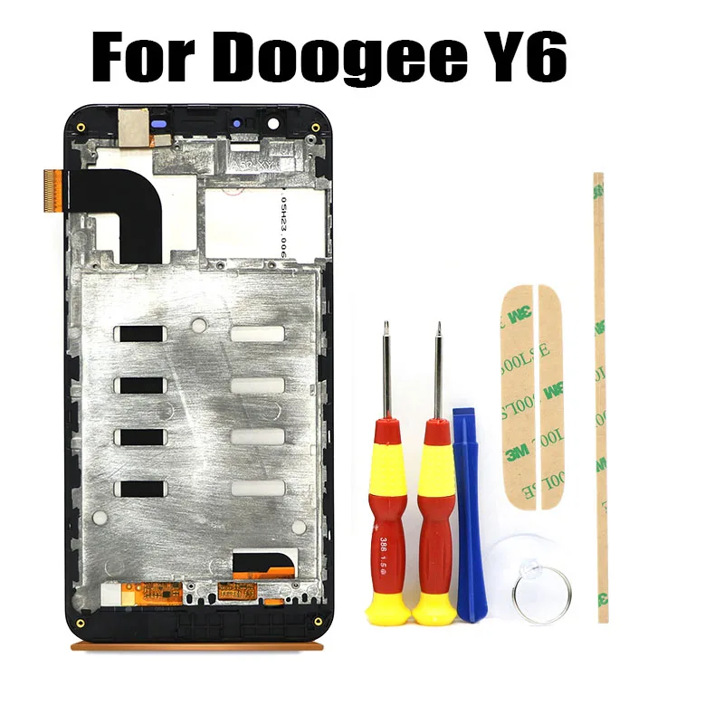 Оригинальный сенсорный экран 5 дюйма Для Doogee Y6 + ЖК дисплей X рамка в сборе для