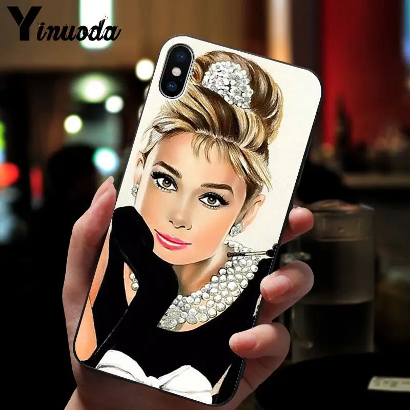 Yinuoda Одри Хепберн клиент высокое качество чехол для телефона iPhone 5 5Sx 6 7 7plus 8 8Plus X XS