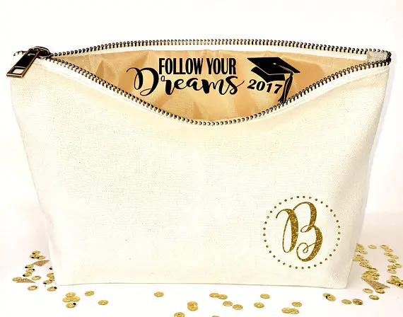 

personalize Graduation Monogram Name Pouch bridesmaid wedding Gift Make Up Cosmetic Bags Unique Gift for Bridal Party Bags