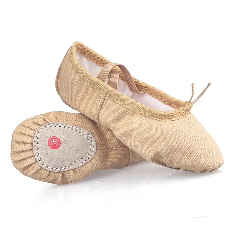 Профессиональный Дети девочки хлопковые мягкие тканевые балетки для занятий