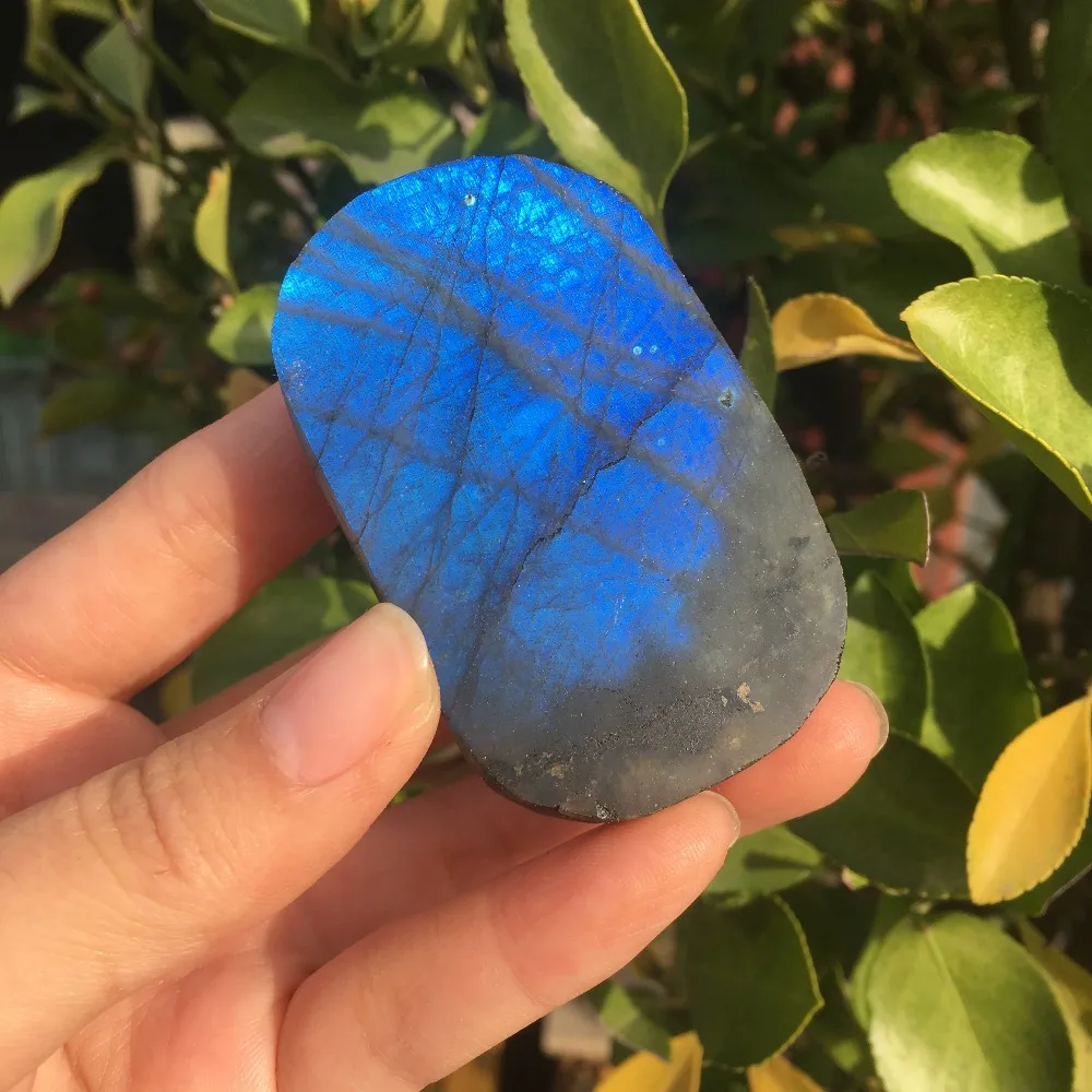Красивый кристалл Лабрадорита синего цвета 2 шт. натуральный камень с вспышкой