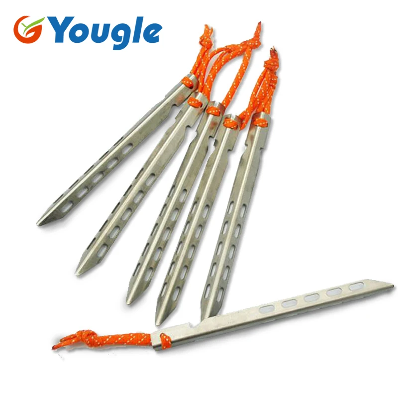 YOUGLE 16 см Титан ультра легкие очки из сплава высокой прочности V палатка колышки