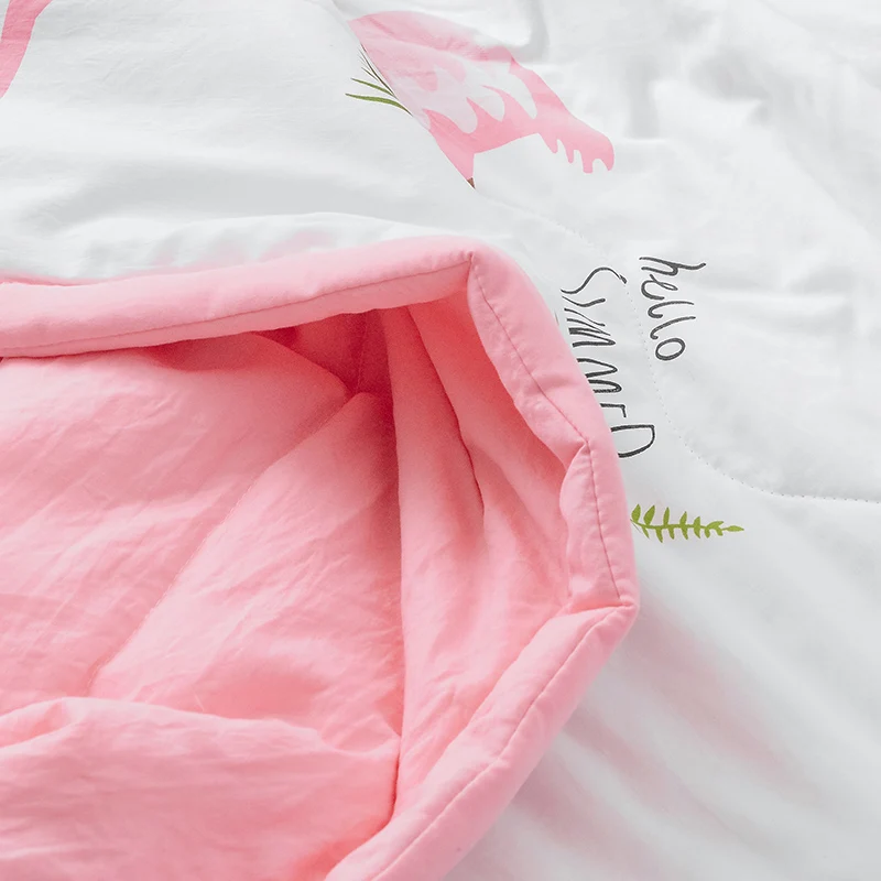 Летнее одеяло с розовым цветком фламинго Скандинавское модное