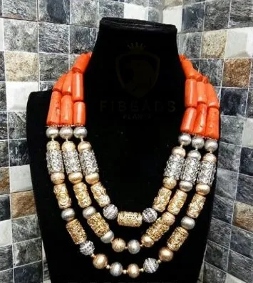 Африканские свадебные бусы Набор серебряные аксессуары натуральные Коралловые