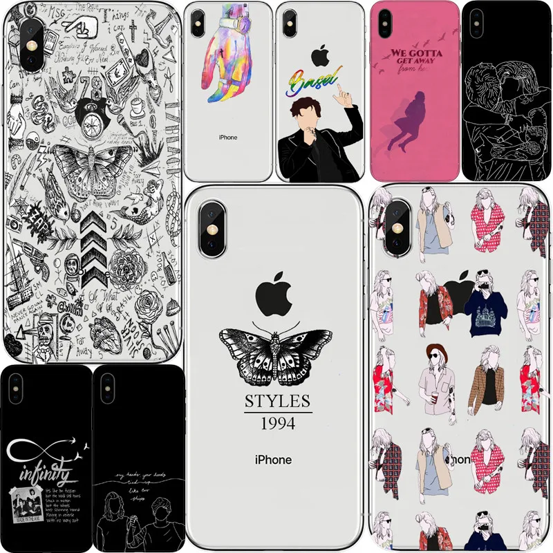 Чехлы для телефонов Tatuagens do One Direction Harry Styles para Coque для iphone 5, 6, 7, 8 Plus, X, мягкий чехол из ТПУ, прозрачный чехол