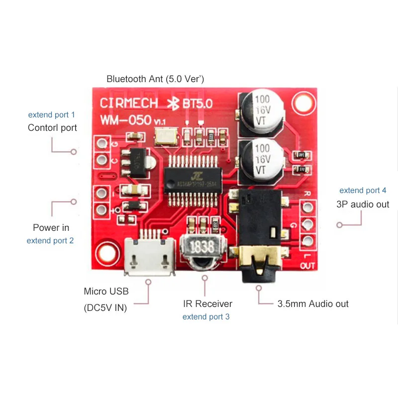 MP3 Bluetooth декодер 5 В плата без потерь APE FLAC 3 мм аудио Плата модифицированный 0