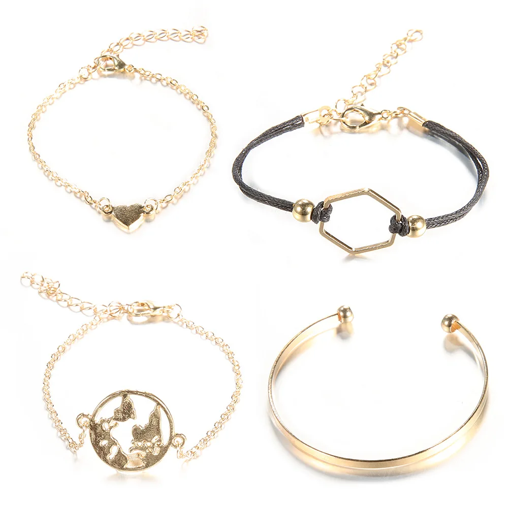 Модные аксессуары ряд переплетенных веревок геометрический сплав сердце карта 4