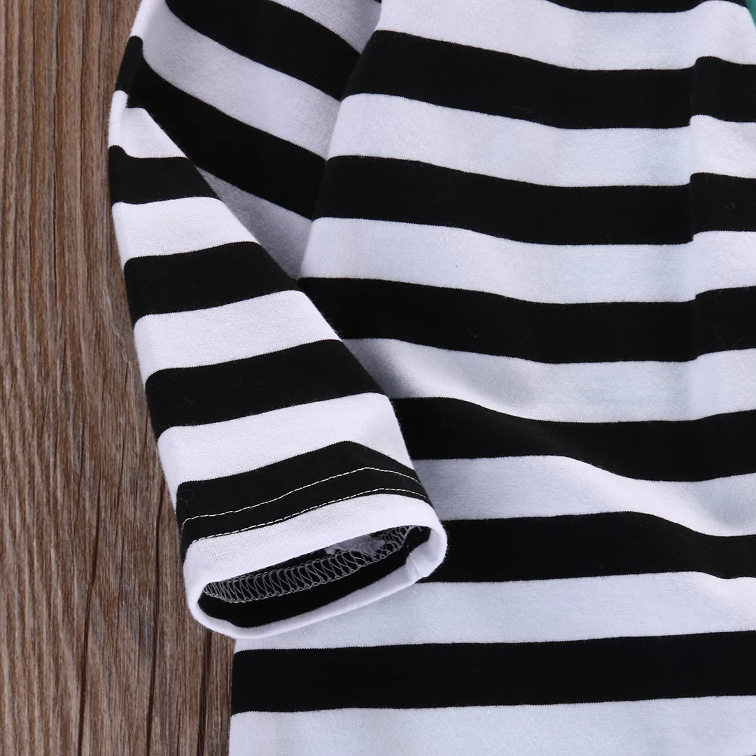 Одежда для младенцев pudcoco детский комбинезон в полоску с длинными рукавами