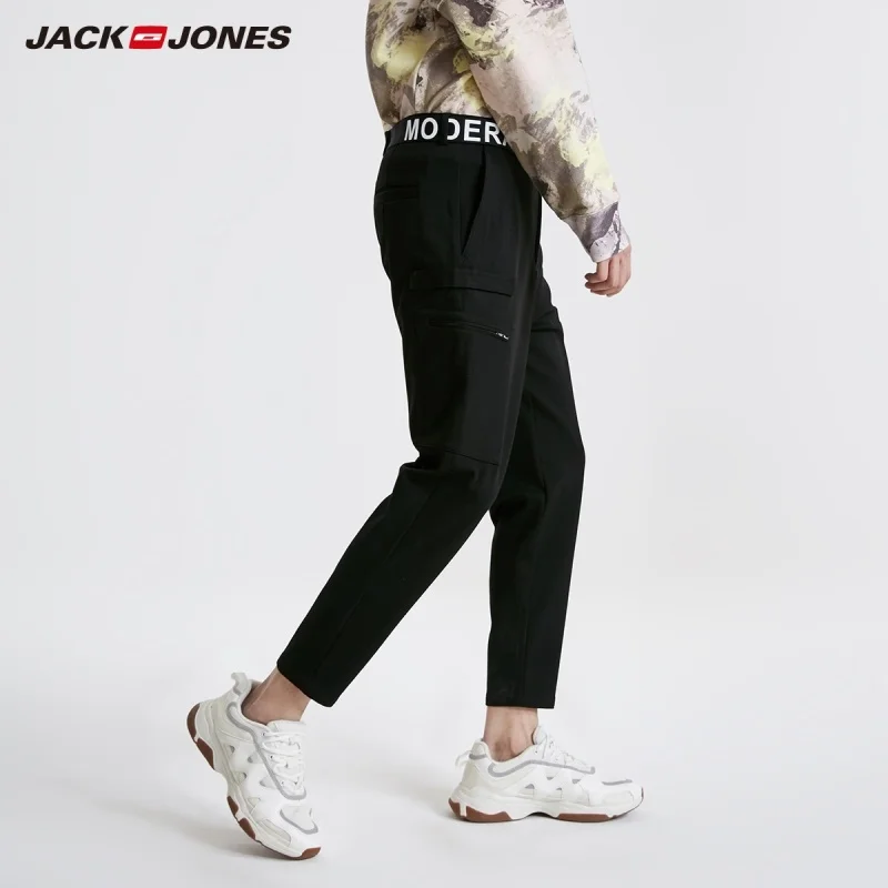 Мужские эластичные брюки карго JackJones цветные повседневные укороченные уличная
