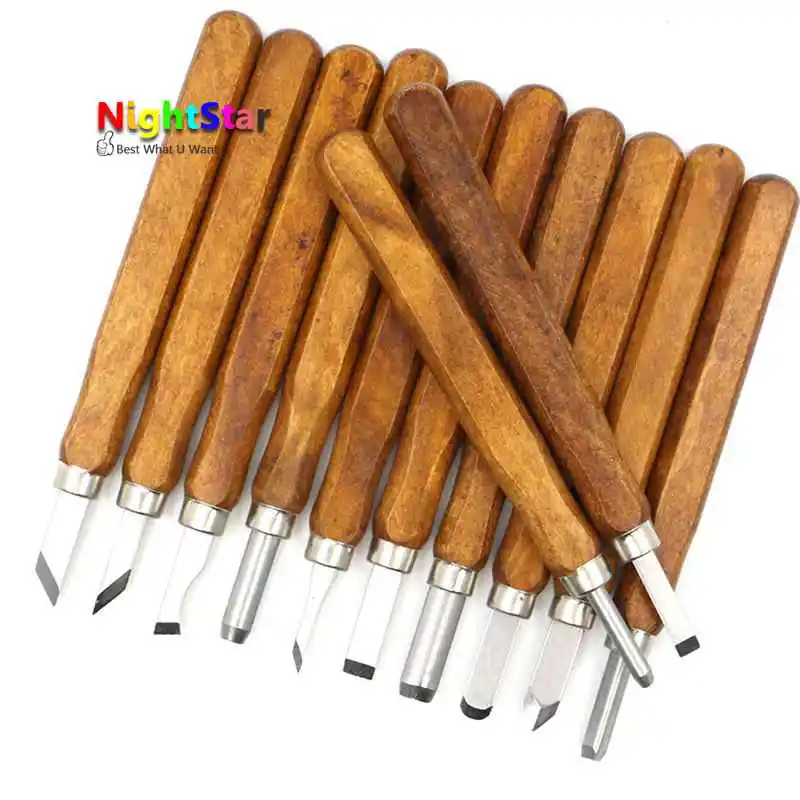 12 шт./компл. резьба по дереву долотом Ножи для основ ксилографии рабочих