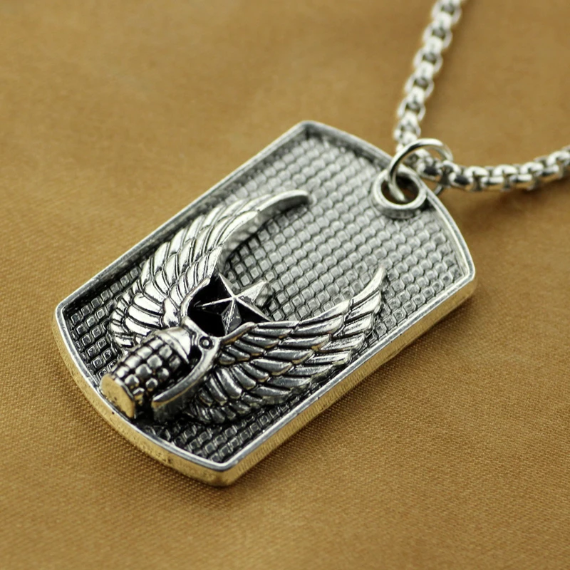 Мужская подвеска в стиле милитари с изображением ангела собачьей бирки ожерелье