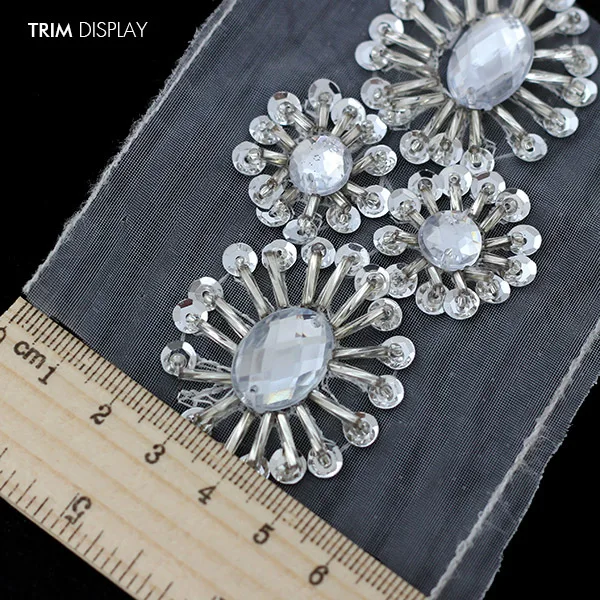 Отделка из полиэстера и ленты бисер блестки стразы 75 мм украшения для шитья