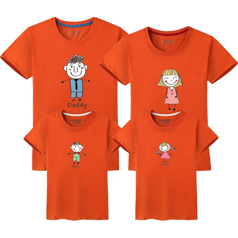 Новинка 2018 года Семейные комплекты футболка с принтом для папы мамы дочки и