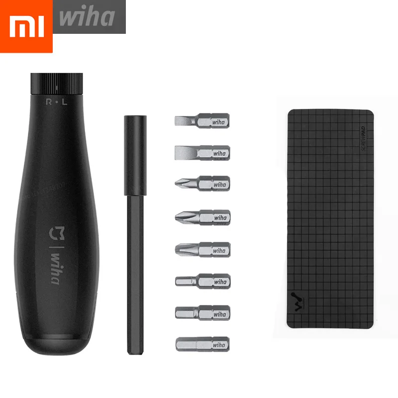 screwdriver with pad Xiaomi Mijia Wiha ежедневного использования отвертка комплект 8в1 прецизионные магнитные биты скрытый журнал дизайн отвертка - Цвет: screwdriver with pad