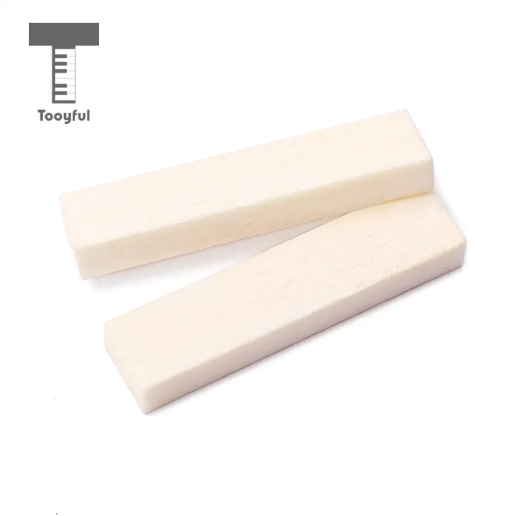 

Tooyful 5x Bone String Instrument Uncarved Unslotted Saddles Nuts DIY Your Own Saddle Nuts