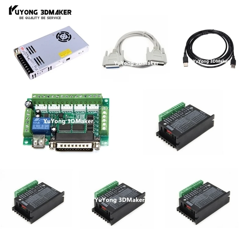 Комплект 4 осевого контроллера ЧПУ комплект фрезерного станка драйвера шагового