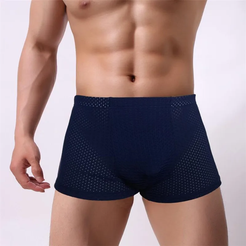 Лучшая цена мужское нижнее белье мужские боксеры однотонные мягкие трусы