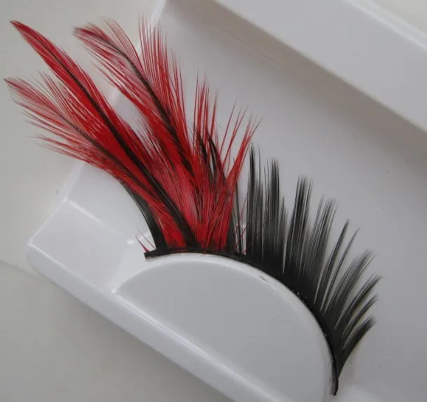 Густые ресницы красные губы удлиненные перо Накладные макияж ym116|eyelash extensions in
