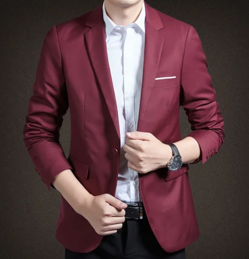 Wine red jacket Высококачественные мужские формальные костюмы смокинг мужские куртки+ брюки+ жилеты модные деловые Свадебные банкетные тонкие элегантные мужские костюмы - Цвет: Wine red jacket