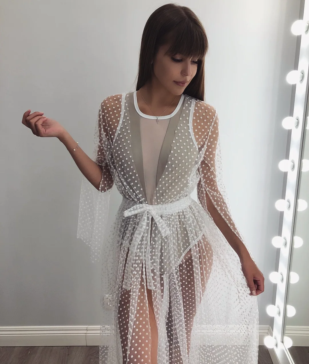 Прозрачный Цельный купальник с глубоким v образным вырезом и открытой спиной