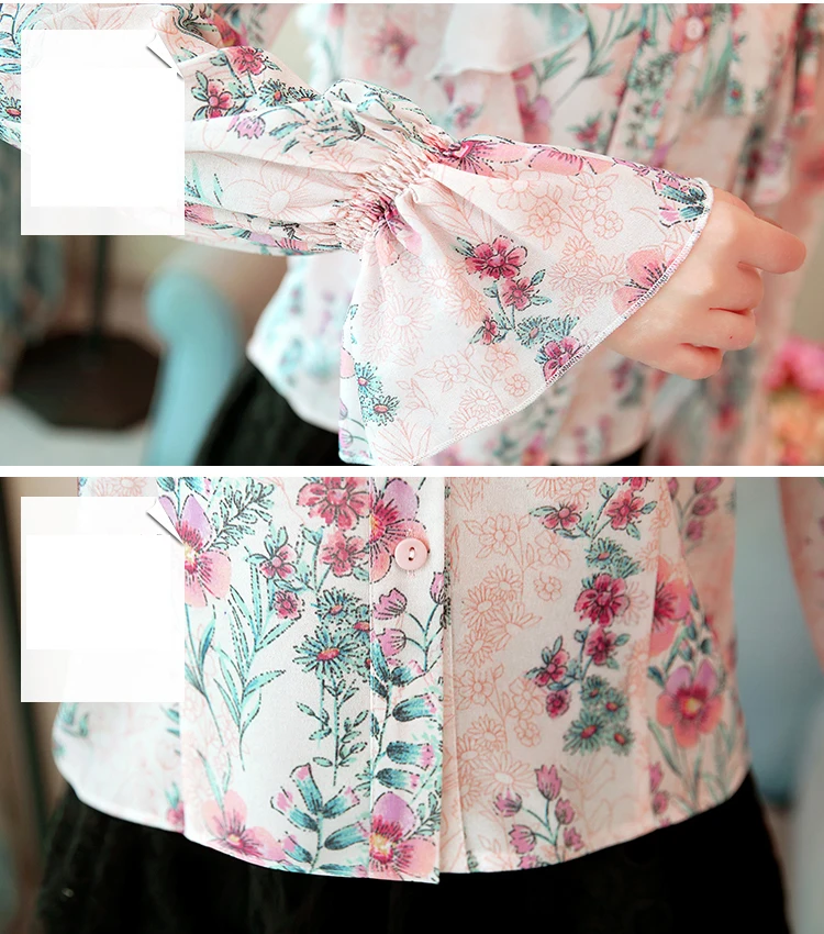 Милая шифоновая блузка с бантом и стоячим воротником модная женская 2020 из