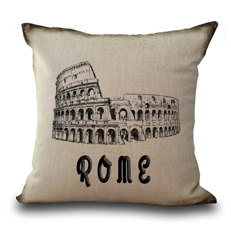 Декоративная Подушка Чехол Винтаж знаменитое здание в римском стиле 17 5 дюймов