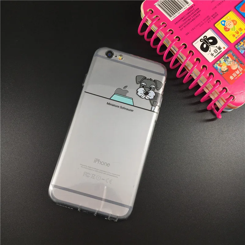 Мягкие TPU Чихуахуа шнауцер собака чехол для iPhone 6 6S plus 7 8 плюс милые ясно Животные