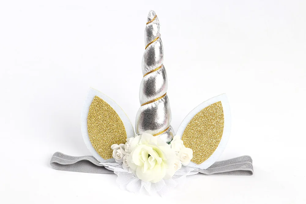 Ободок с рогом для девочек 12 шт. блестящий ободок в виде рога единорога|headband