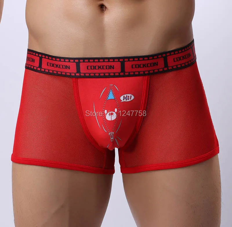 3 шт./лот сексуальное мужское прозрачное мягкое Сетчатое нижнее белье с рисунком