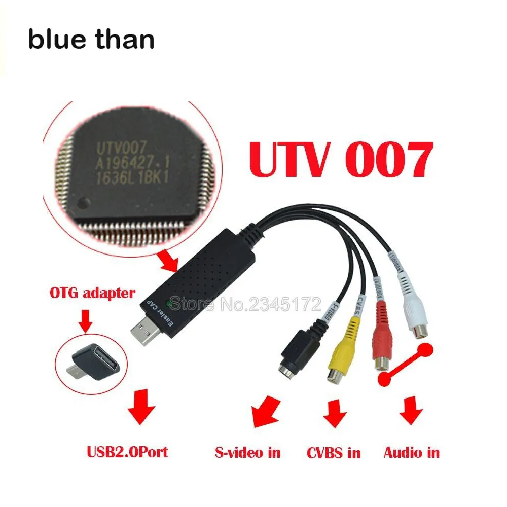 Синий Чем USB 2.0 HDMI для RCA usb адаптер конвертер Аудио видео Кабели ПК TV DVD VHS захват