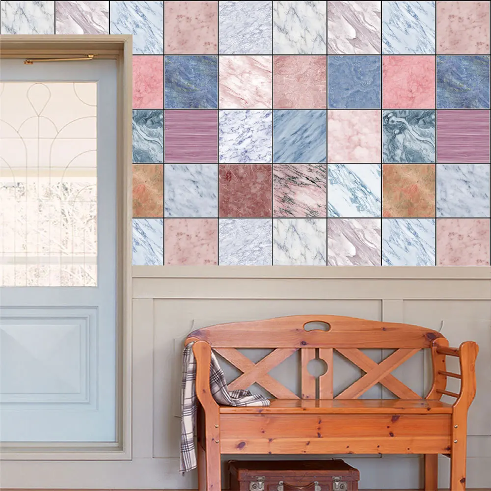 CZ054 Arbitrary Combination Marble Grain Tile Stickers Room Decoration Wallpaper Sticker Wall Decals PVC | Дом и сад