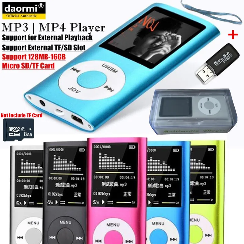 1," TFT lcd Mp3 музыкальный плеер fm-рекордер с внешней вставкой TF/SD слот HIFI Sport Walkman Aux muziek цифровые плееры+ ридер