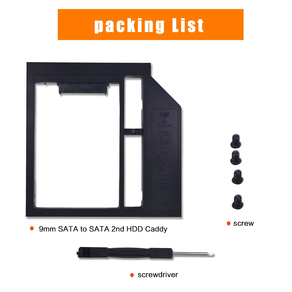 Пластиковый переходник TISHRIC Optibay для установки второго жесткого диска 9 5 мм SATA 3 0