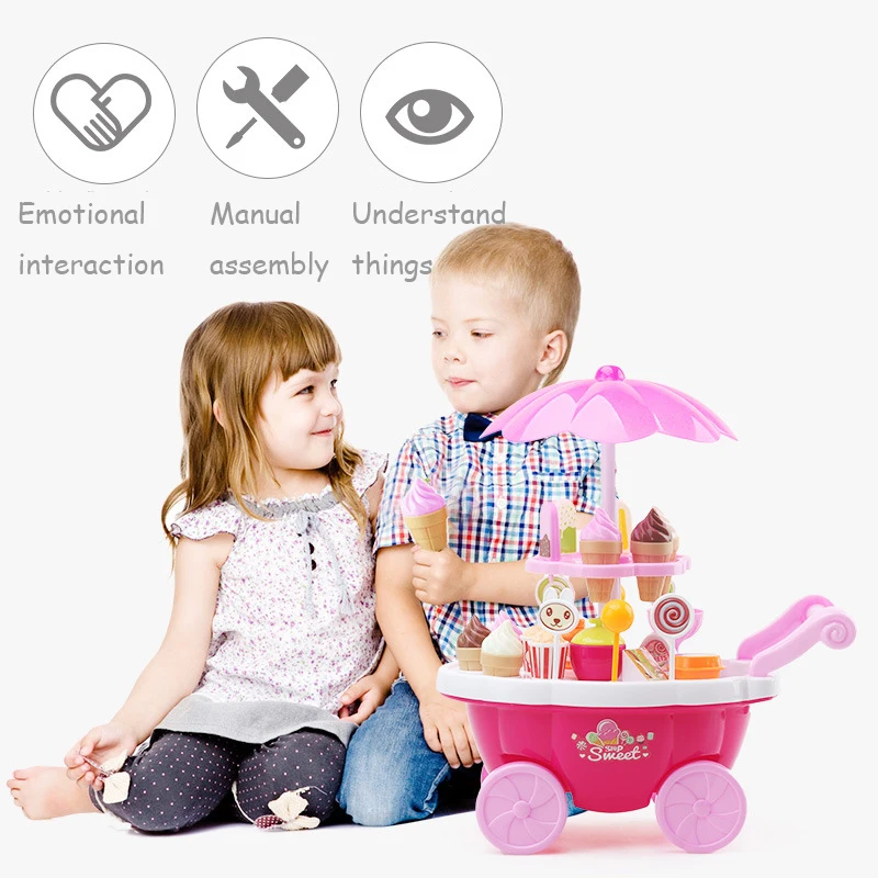 39 шт. мини корзина игрушки симуляция супермаркет складная тележка ручная