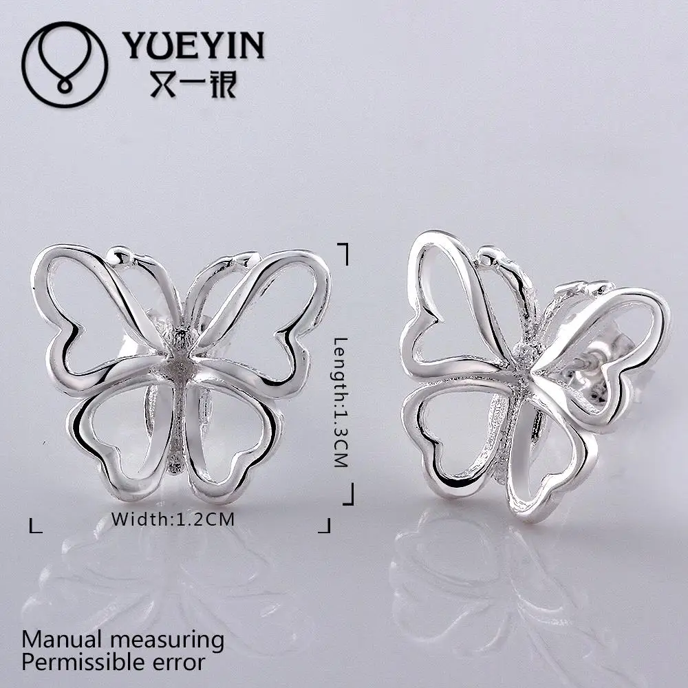Серьги гвоздики женские посеребренные с бабочками|jewelry fresh|jewelry adhesivejewelry gilt |