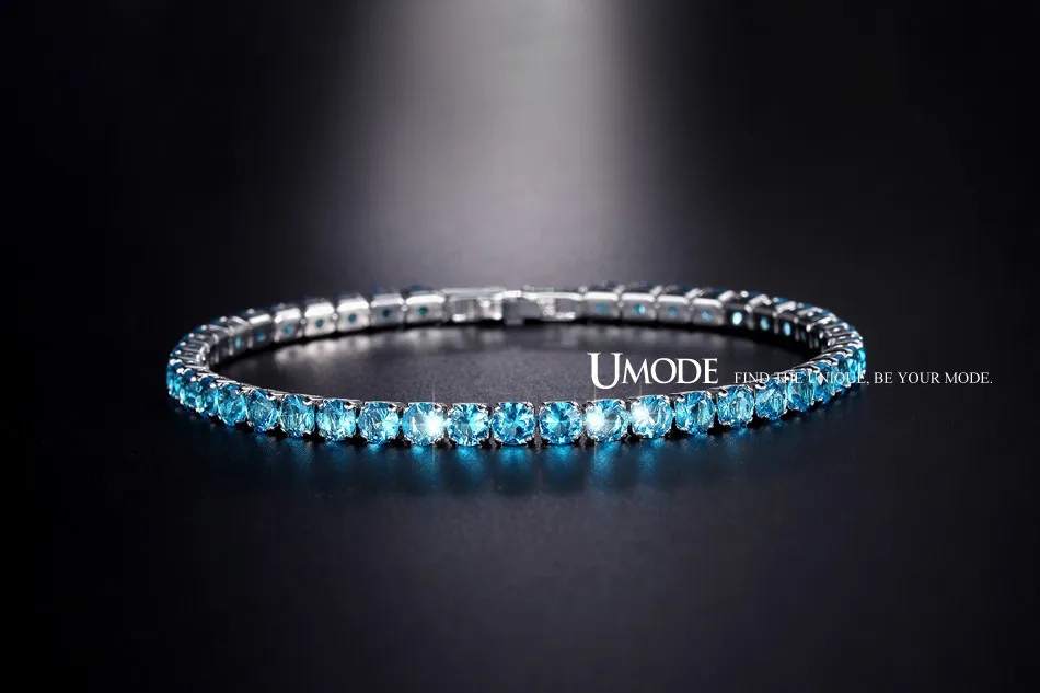 UMODE имитация аквамарина брендовые браслеты для женщин ювелирные изделия Модные Pulseira Feminina горячие рождественские подарки Bracciali AUB0097E