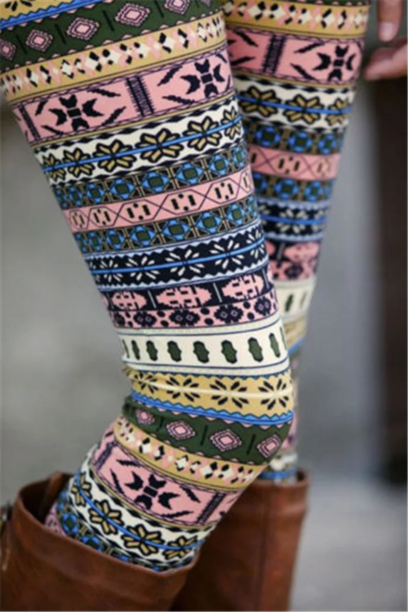 Женские осенне зимние леггинсы одежда теплые облегающие брюки экзотические