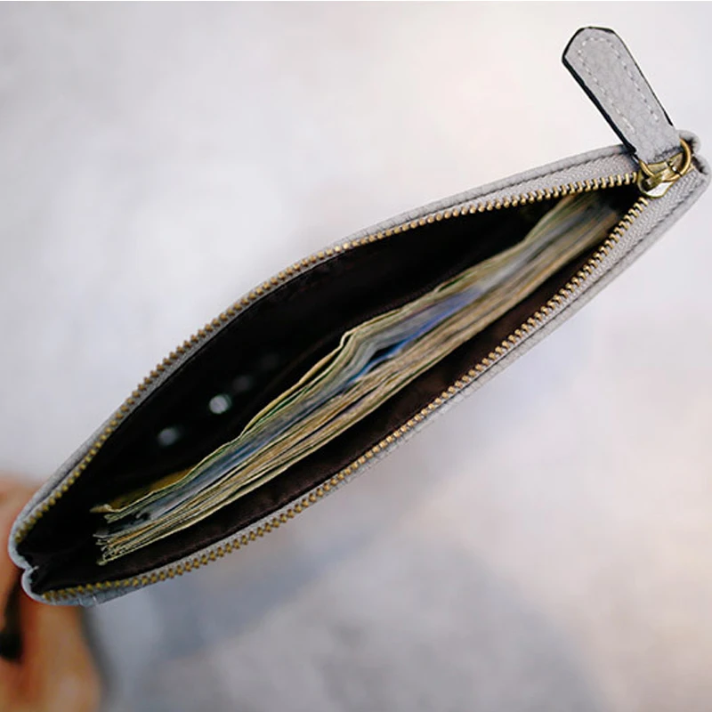 Dudini корейский стиль женский кошелек Длинная Куртка с секциями высокое Ёмкость