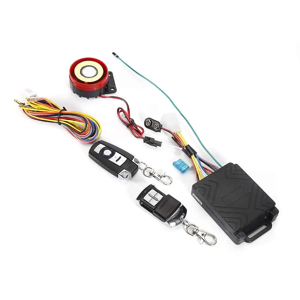

Motorcycle Scooter Anti-theft Voice Alarm Start Security System 2 Remote Control