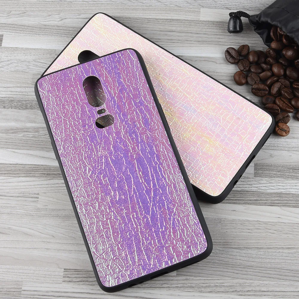 For OnePlus 6T Case Luxury Color PU Leather Soft Silicon TPU Back Cover Oneplus 6 Phone |