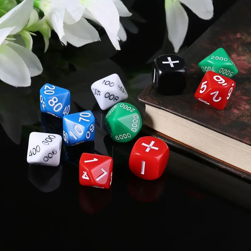 10 шт./набор D10 10-сторонние непрозрачные многогранные кубики для D &amp MTG ролевые