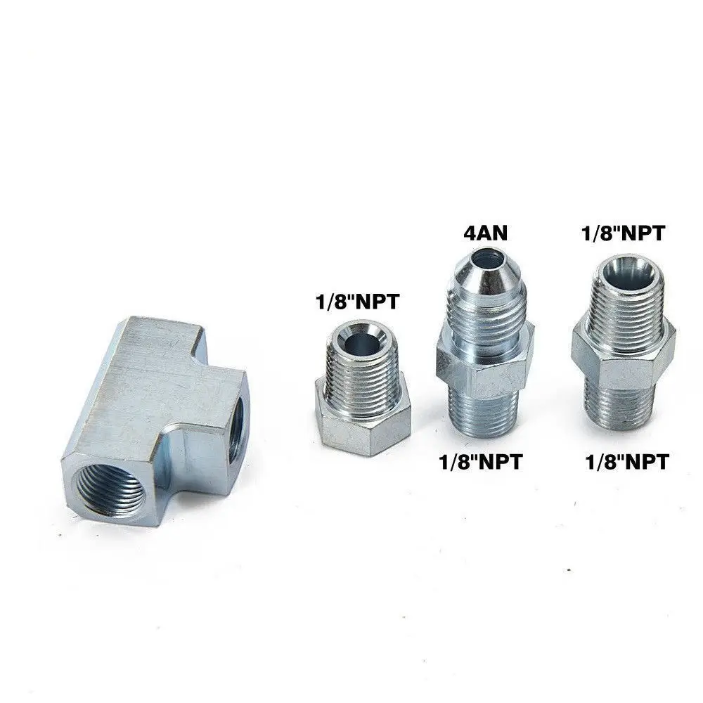 1/" NPT до 4AN адаптер фитинг тройник 3 Way& Plug блок подачи масла датчик давления