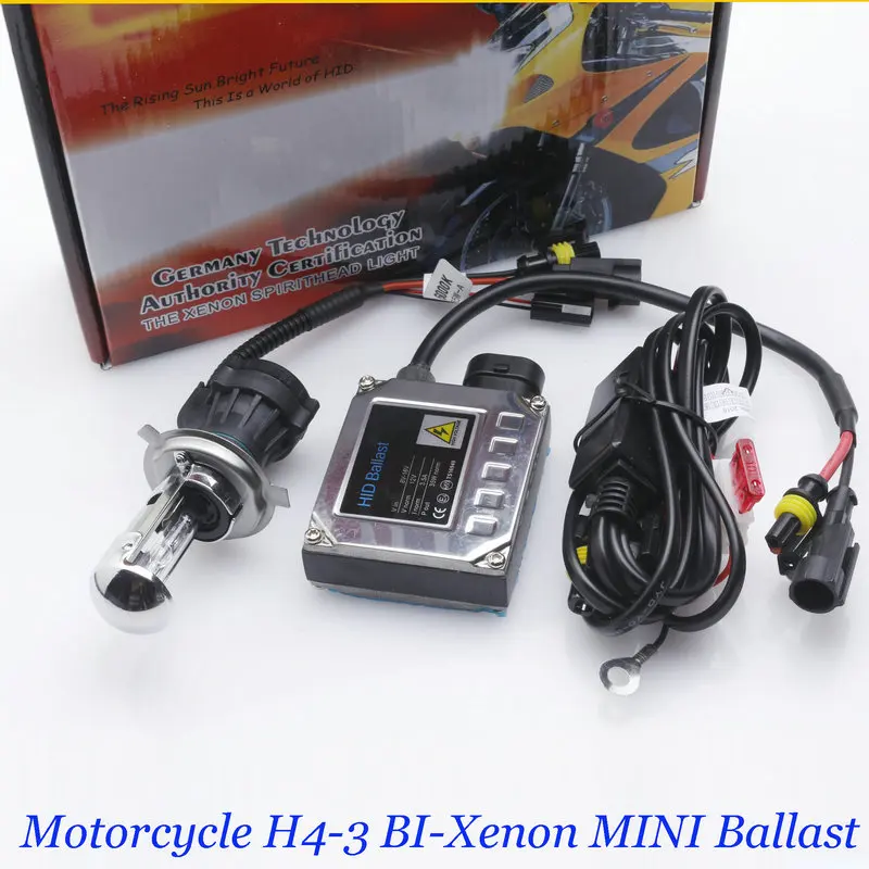 1 комплект De Alta Qualidade Da Motocicleta H4 3 Hi/low Bi xenon Soquete Baixo Moto Luz Bicicleta Kit 12V35w тонкий балласт|h4