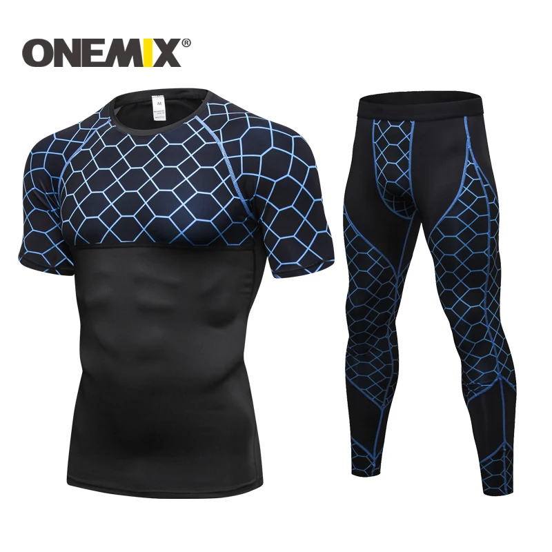 ONEMIX новые быстросохнущие мужские спортивные костюмы с коротким рукавом для
